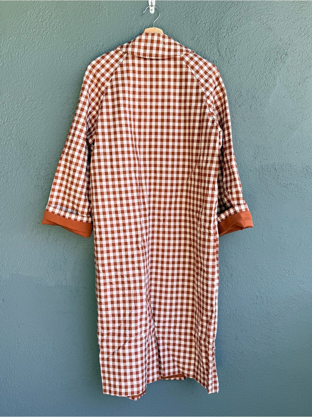 Sézane Clyde Trench Coat - Gingham Brown / Ecru - Picture 2 of 7